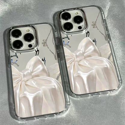 サテンリボンデザイン ミラー iPhoneケース #260309