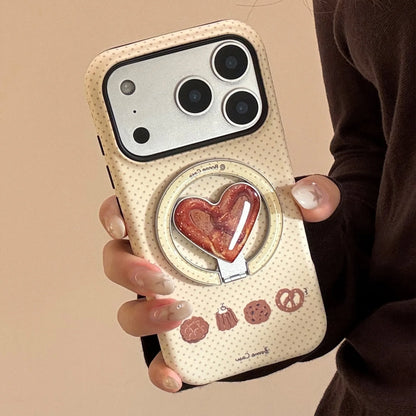 【ハートスタンド】アフタヌーン クッキー スイーツモチーフ × ハートスタンド スマホケース｜iPhone対応 #241225