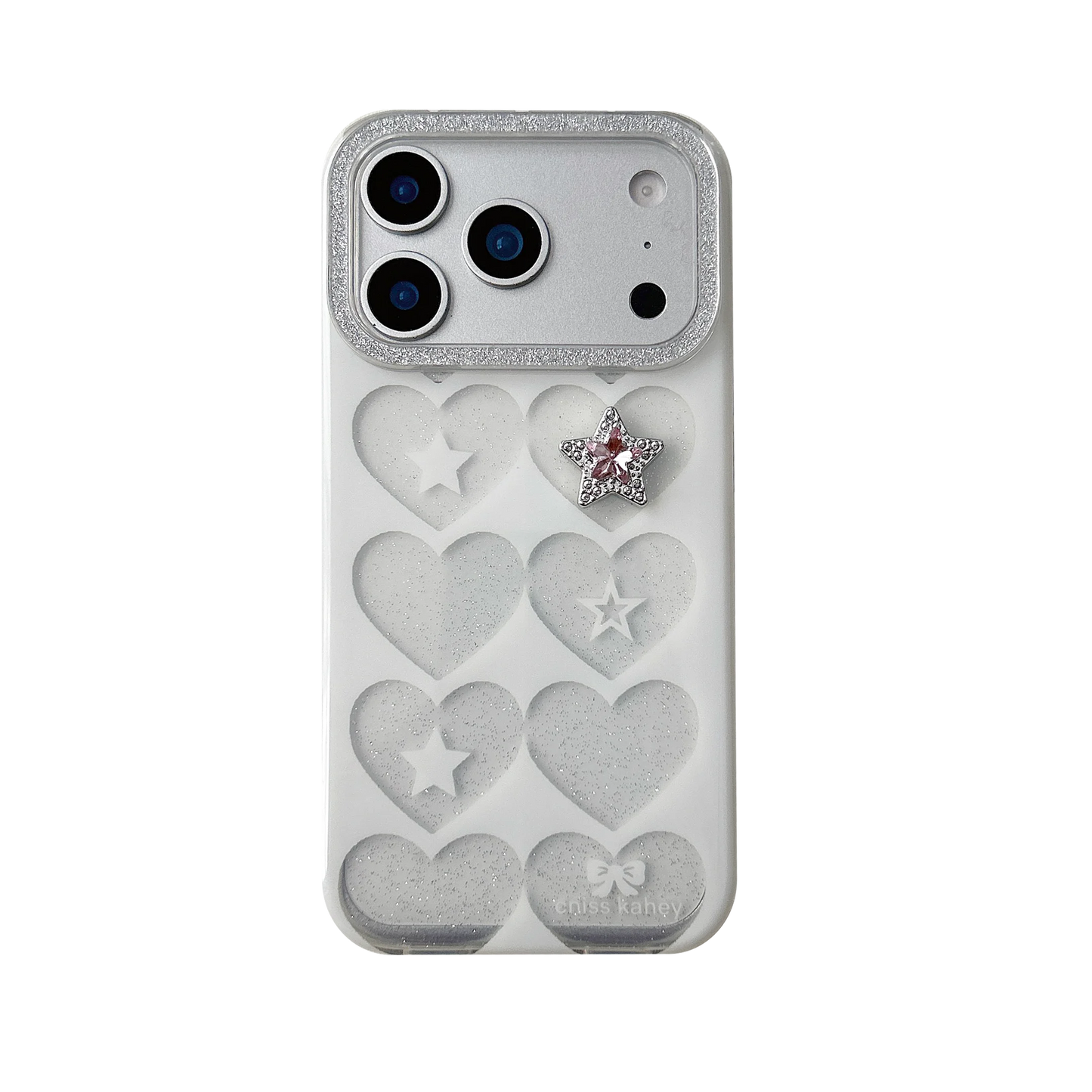 ハートグリッター iPhoneケース｜スタービジューアクセント #240312