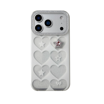ハートグリッター iPhoneケース｜スタービジューアクセント #240312