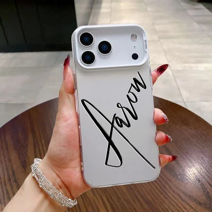 【カスタムNAMEシリーズ】ビッグ筆記体ネーム マットカラーケース｜iPhone対応 #241010