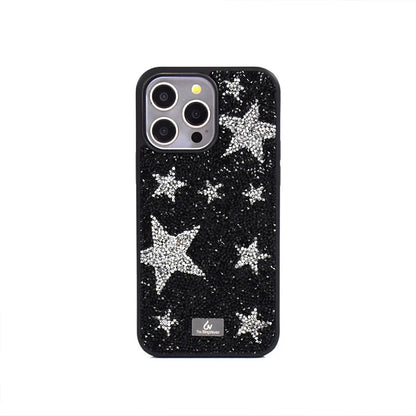 【キラキラビジューシリーズ】オールラインストーン スターモチーフ 星柄 グリッター デコ スマホケース｜iPhone対応 #260116