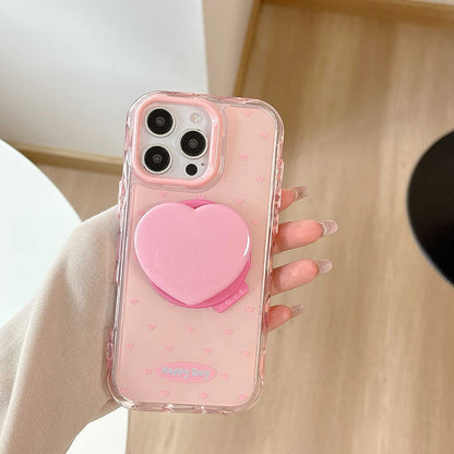 【ハートスタンド付き】クリアスマホケース｜iPhone対応 #250501