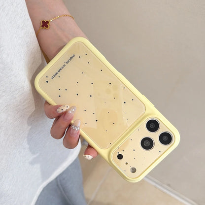 ドット柄 ハートチャームストラップ付き iPhoneケース｜淡色パステル #260049