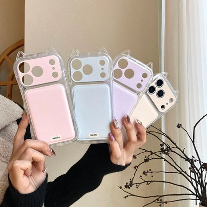 シンプル マカロンカラー 耳付き iPhoneケース｜くすみカラー・全面保護タイプ #240422