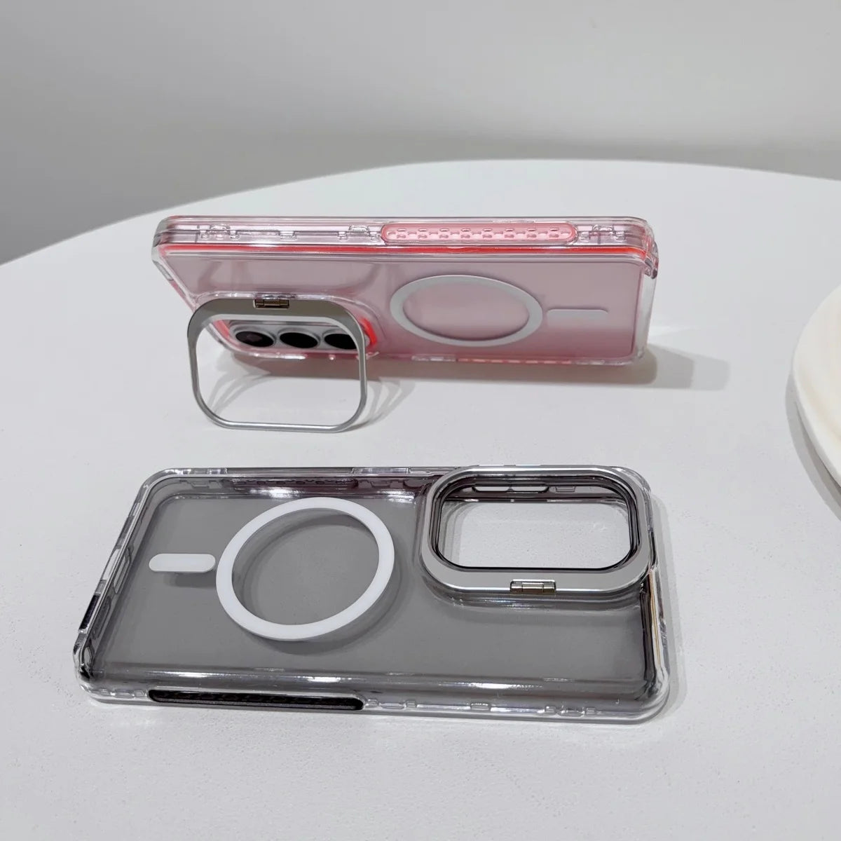 【Galaxy対応】マグネット内蔵クリアケース パステルカラー・大人かわいい・シンプル スマホケース #261092