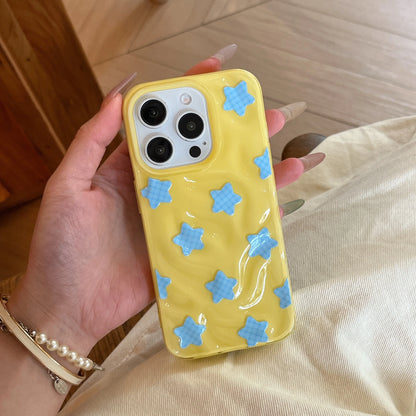 【スターシリーズ】立体3D 星柄 ポップデザイン ボールチェーン付 スマホケース｜iPhone対応 #251002