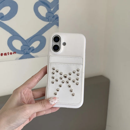 【ビジュースタッズリボン】ポケット付きクールデザインケース｜iPhone対応 #250717