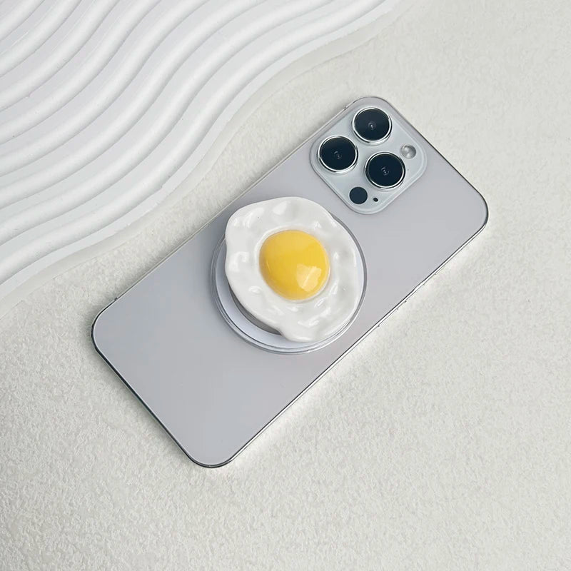 スマホグリップ｜たまご 目玉焼きデザイン スマホスタンド 落下防止 #260425