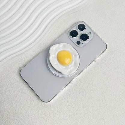 スマホグリップ｜たまご 目玉焼きデザイン スマホスタンド 落下防止 #260425