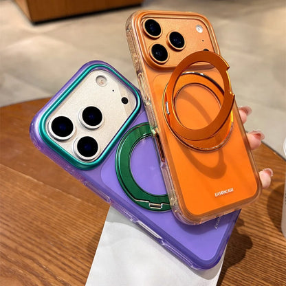 ネオン パステル バイカラー iPhoneケース｜360度回転 リングスタンド付き・ポップカラー #230912
