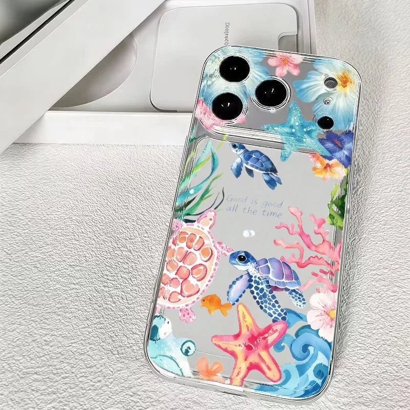 海の生き物 サンゴ柄デザイン iPhoneケース｜マリン・カラフル #260089