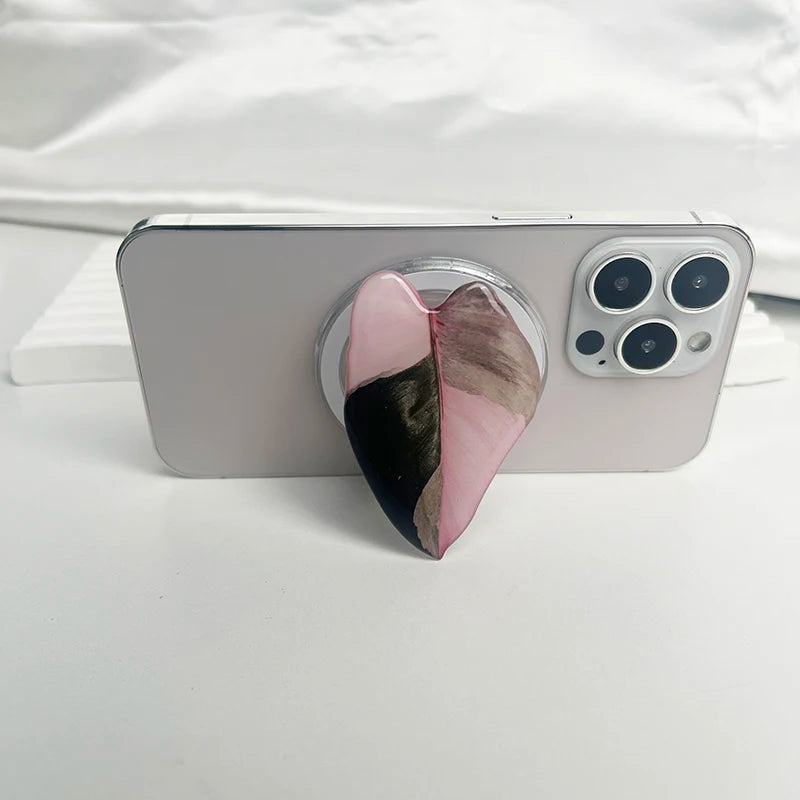 スマホグリップ｜ボタニカル リーフデザイン スマホスタンド 落下防止 #260426