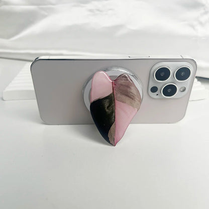 スマホグリップ｜ボタニカル リーフデザイン スマホスタンド 落下防止 #260426
