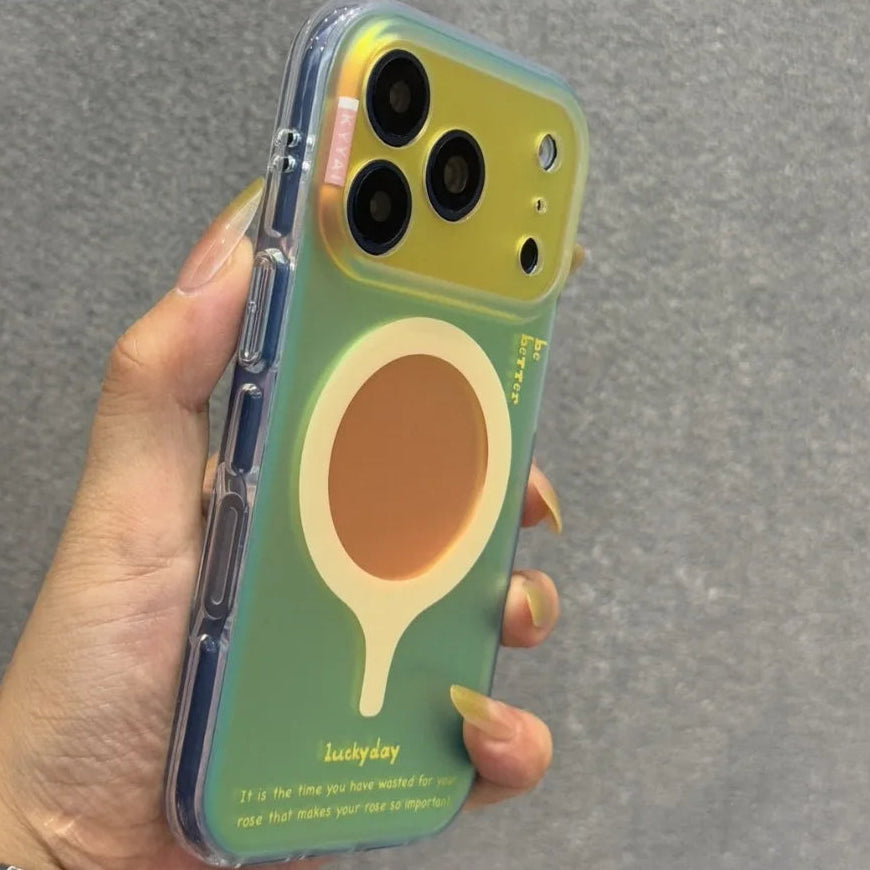 レトロ配色 バイカラー Magnet内蔵 iPhoneケース｜シンプル・おしゃれ #260122