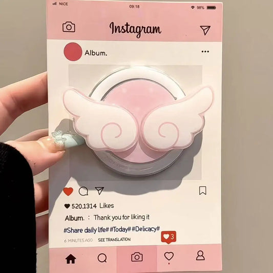 スマホグリップ｜天使の羽 ウイングデザイン スマホスタンド 落下防止 #260430