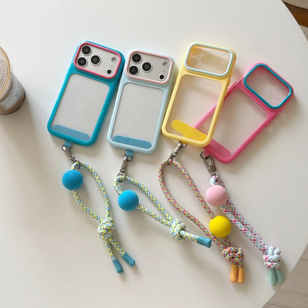 バイカラー ランヤード付き バンパー iPhoneケース｜ポップ・アクティブ #261059