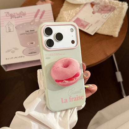 スイーツグリップ付き iPhoneケース｜立体デザイン スマホケース パン・ベーグル・ドーナツ・デニッシュ #260072