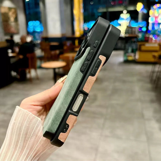 【カスタムシリーズ】マットレザー調 高級感 名入れ スマホケース ｜iPhone対応 #240713