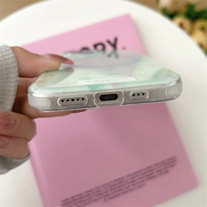 【マーメイドシェル】ドット＆貝殻スタンド付きクリアスマホケース｜iPhone対応 #250629