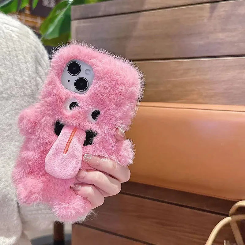 【ふわもこモンスター】マグネット付き ペアにおすすめ 立体ぬいぐるみ スマホケース｜iPhone対応 #241120