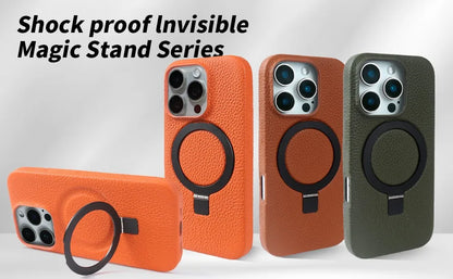 【本革シリーズ】折りたたみ スタンドリング付き レザースマホケース｜iPhone対応 #241013