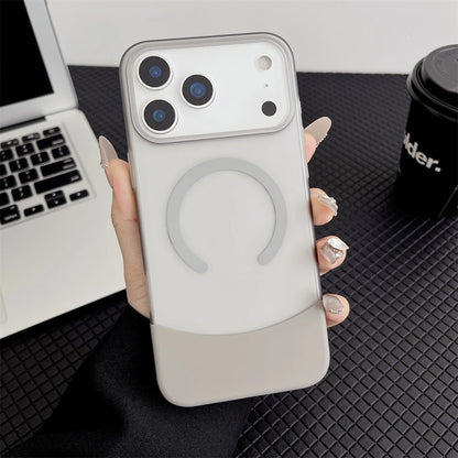 バイカラー Magnet内蔵 シンプル配色デザイン iPhoneケース｜くすみカラー・ミニマル #231111