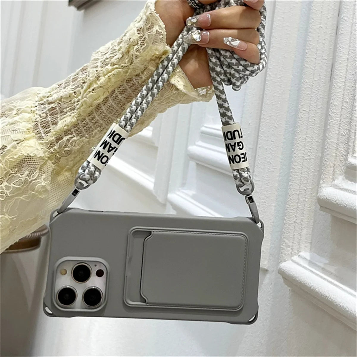 【ネオンストラップカード】カードポケット×ショルダーストラップ スマホケース｜iPhone対応 #240805