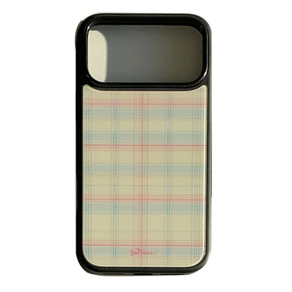 チェック柄 スタンドグリップ付き Magnet内蔵 iPhoneケース｜レトロデザイン #260003