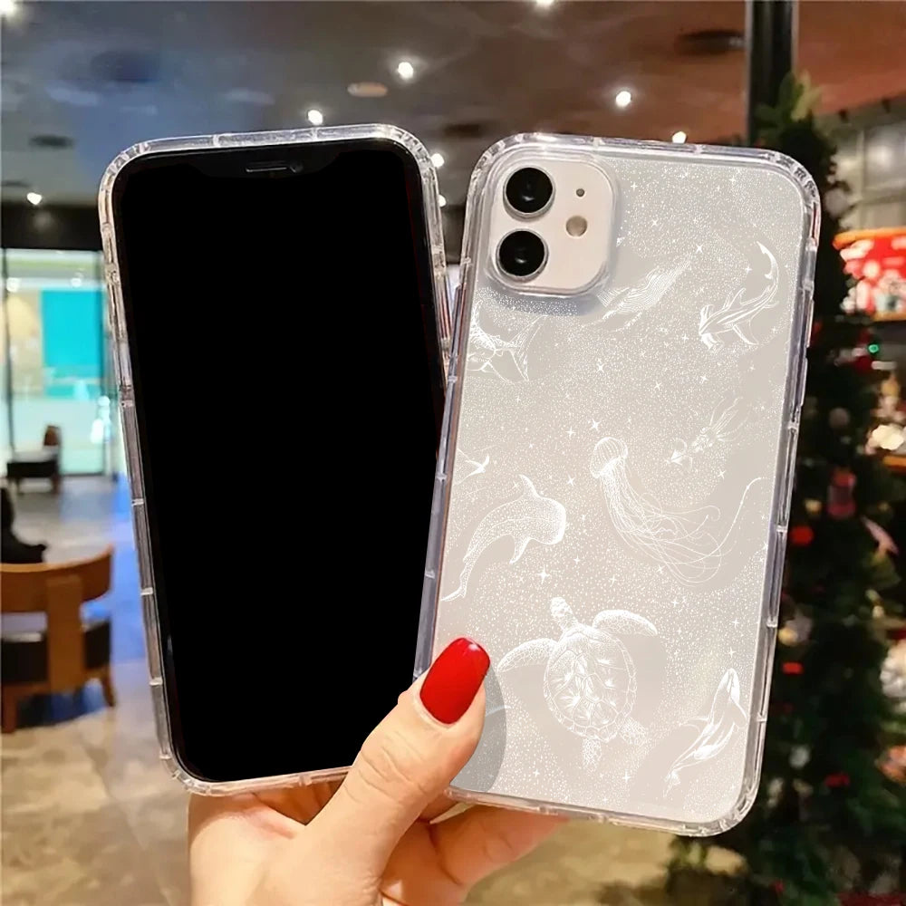 海の生き物 クリア 透け感デザイン iPhoneケース｜シンプル・ナチュラル #260091