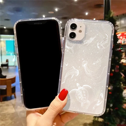 海の生き物 クリア 透け感デザイン iPhoneケース｜シンプル・ナチュラル #260091