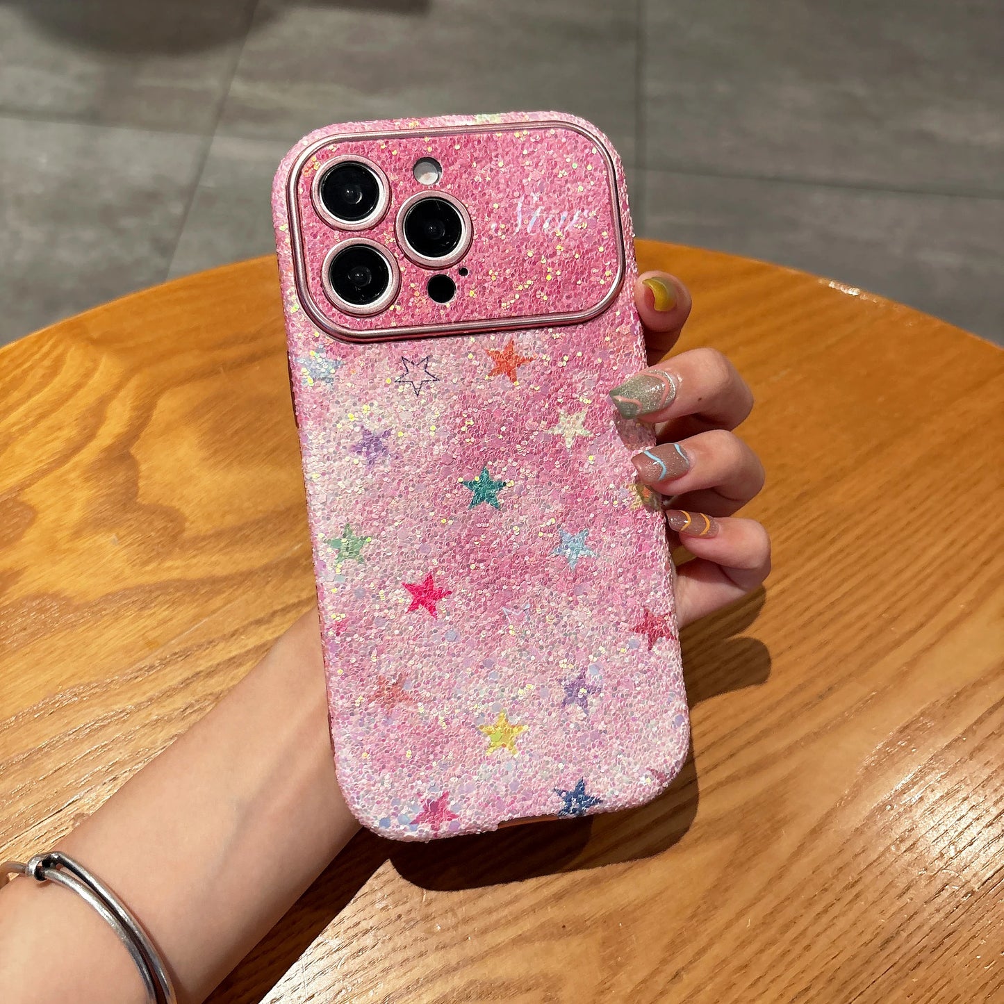 【グリッターシリーズ】 スターラメ ピンク グリッターケース｜iPhone対応 #240905