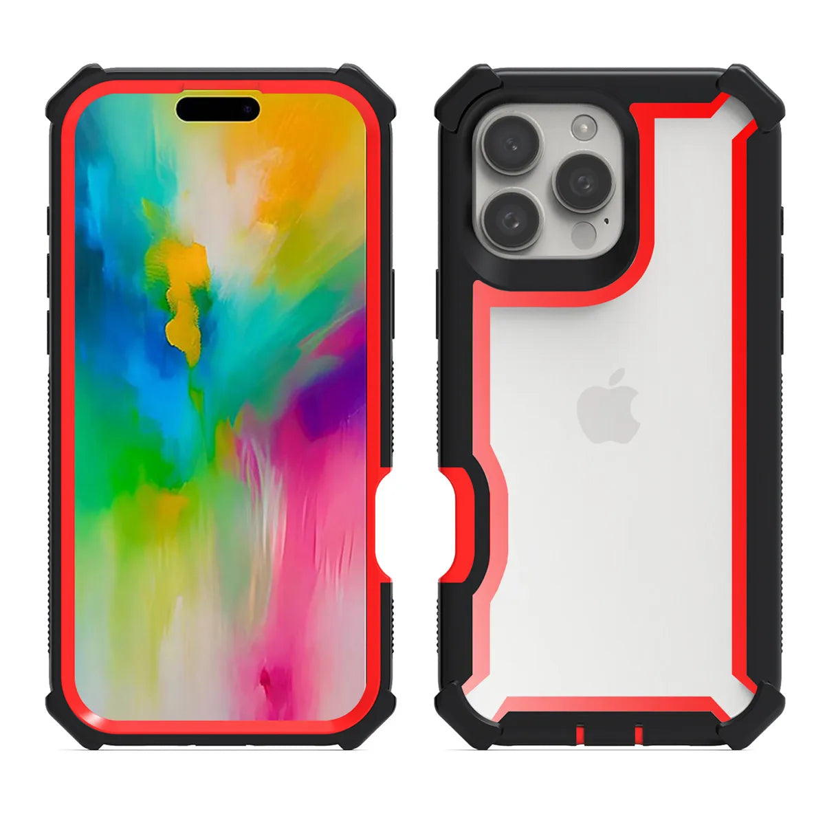 クリア バンパー ネオンフレーム iPhoneケース｜耐衝撃プロテクトデザイン #240108