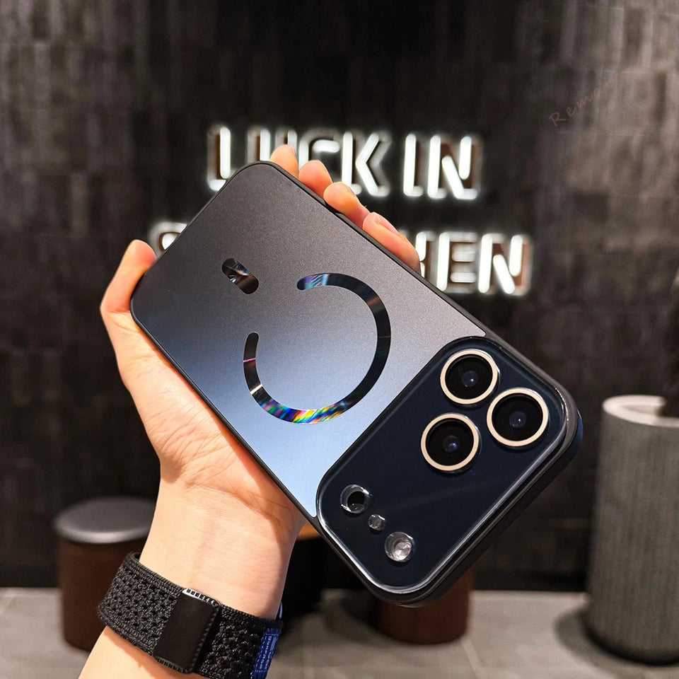 メタリックリング Magnet内蔵 iPhoneケース｜ミラー調・スタイリッシュ #240316