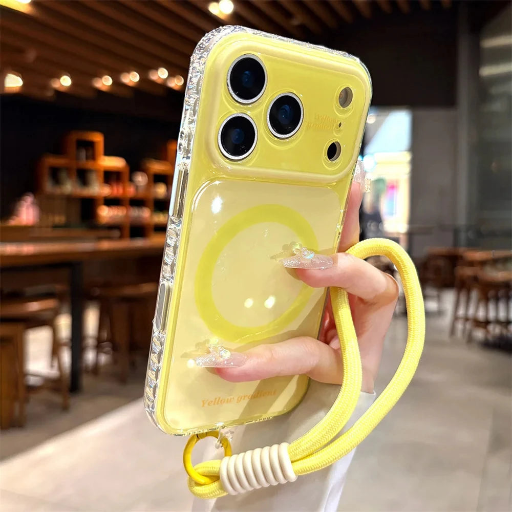マグネット対応 ロープストラップ付き パステルカラー iPhoneケース #261070