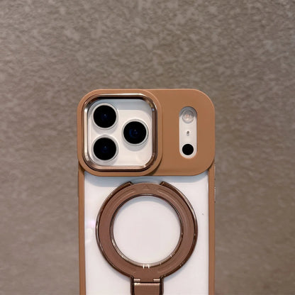 【リングスタンド】耐衝撃クリア×メタルリング付きスマホケース｜iPhone対応 #250304