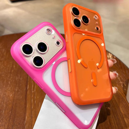 ネオンカラー クリアiPhoneケース｜マグネット内蔵・透明デザイン #231214