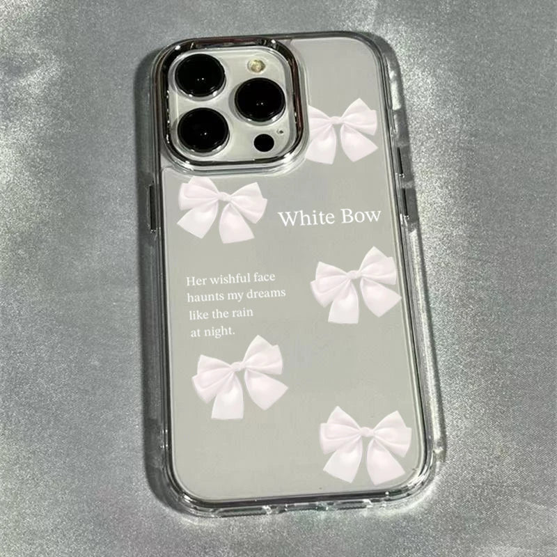 サテンリボンデザイン ミラー iPhoneケース #260309