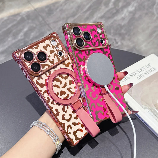 【スクエアシリーズ】ヒョウ柄 レオパード Magnet対応 iPhoneケース #260210