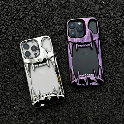 【メタリックファング】立体キバ × ミラーメタル スマホケース｜iPhone対応 #240812