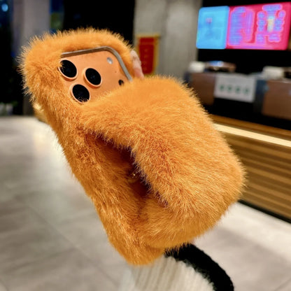 【もこもこ】無地 ファー ハンドバンド付き iPhoneケース｜もこもこ・あったか PCA #261298