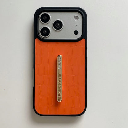 レザー調  キラキラスタンドグリップ付き iPhoneケース｜高級感デザイン #231224