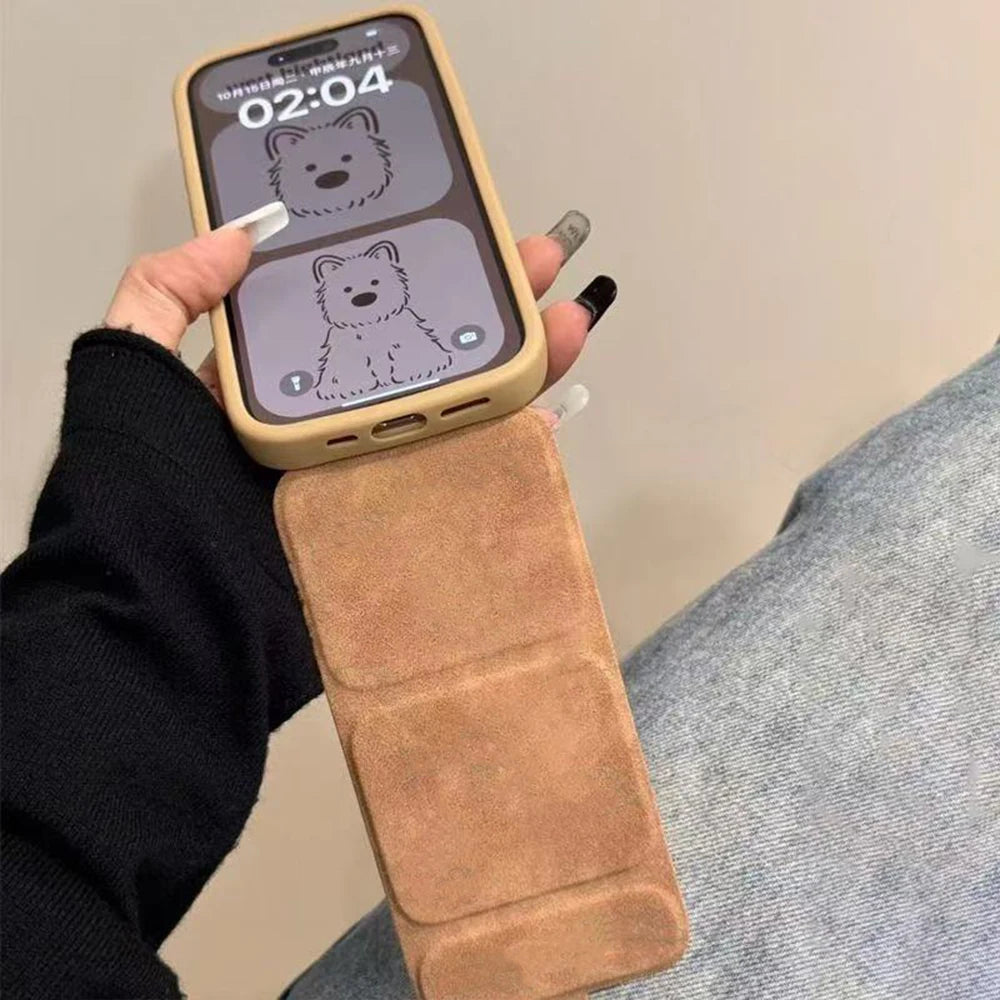 シンプル iPhoneケース｜折りたたみスタンド付き・パステルカラー #240529