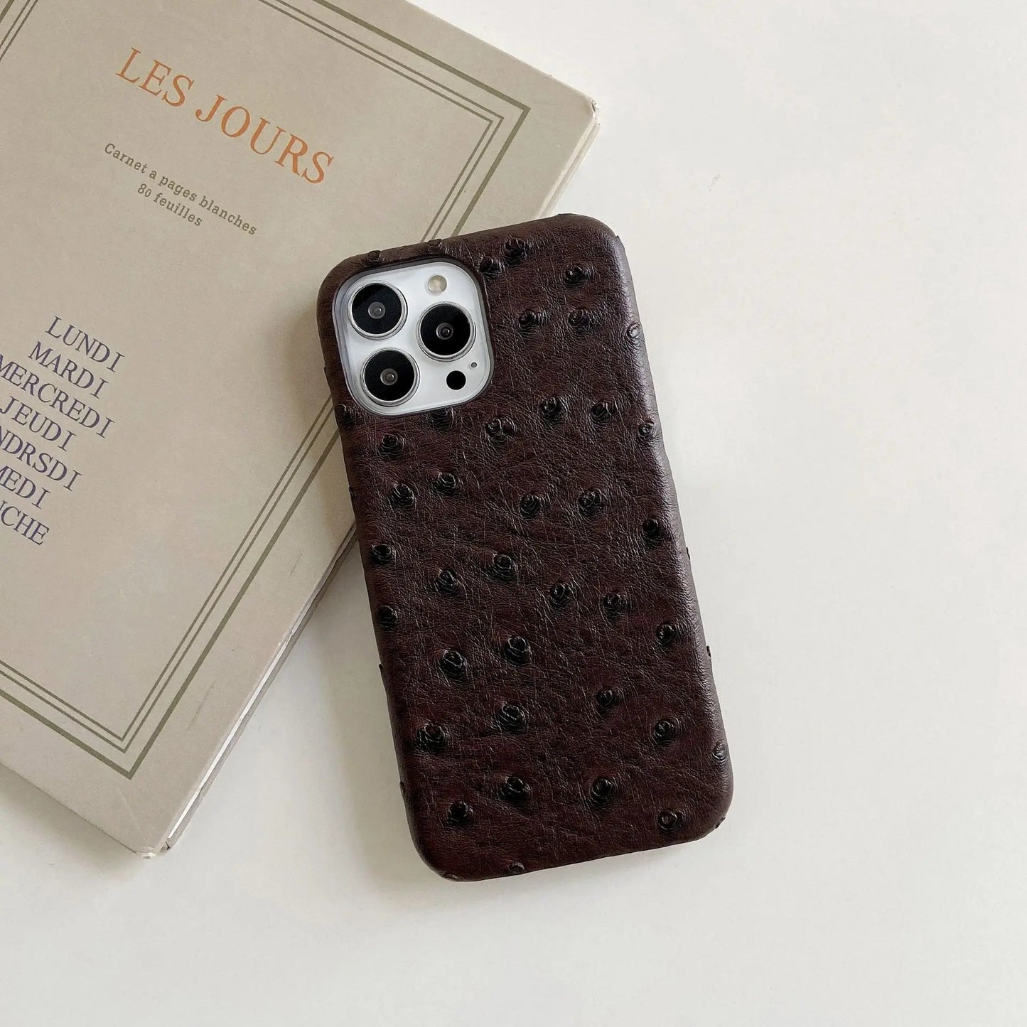 【オース風レザー】型押し PUレザー シンプルスマホケース｜iPhone対応 #240922