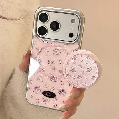 ヴィンテージフラワー Magnet内蔵 iPhoneケース｜小花柄ピンク・マグネットグリップ #240427