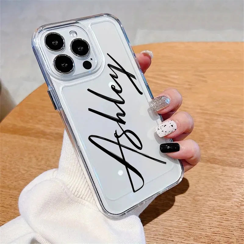 【カスタムNAMEシリーズ】筆記体 アルファベットネーム クリア スマホケース｜iPhone対応 #241009