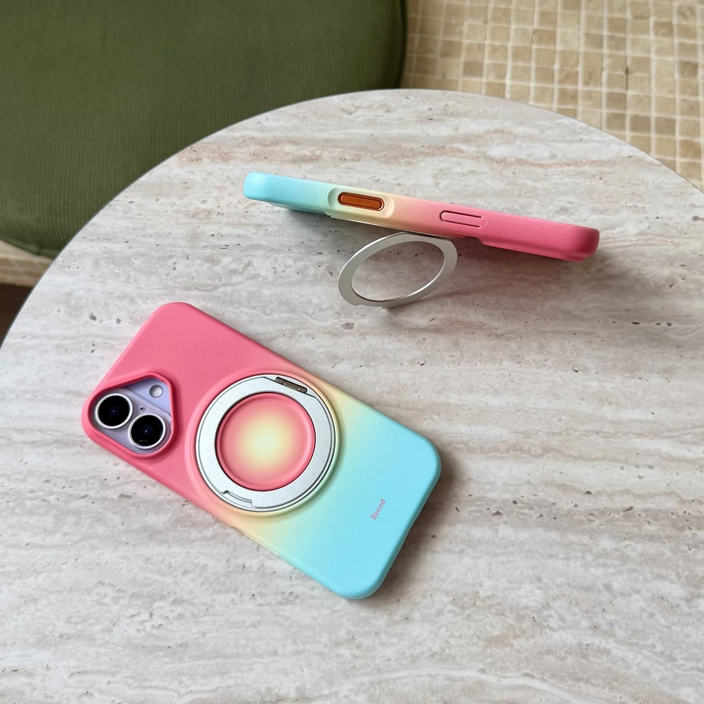 淡色グラデーション リング付き iPhoneケース｜大人かわいい・シンプル #2601001