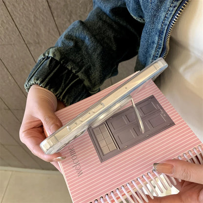 【Magnet内蔵】ハート型 リングスタンド付き グリッター×リボン柄 スマホケース｜iPhone対応 #250310