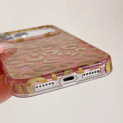 ゴールドレオパード ヒョウ柄 クリア iPhoneケース｜高級感デザイン #240303