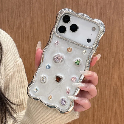 ジュエリー ウェーブフレーム クリア iPhoneケース｜ビジューミックスデザイン #240413